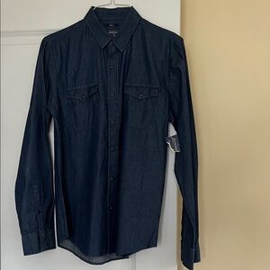 American Rag Navy Snap-closures Denim Blouse